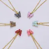 For Cute Necklace Butterfly Women Pendant Colorful Acrylic Statement Choker Korean Fashion Party Girl Jewelry Gift