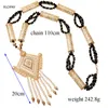 Ketten Ethnische Luxusperlen Halskette Anhänger Vergoldet Algerischer Hochzeitsschmuck Lange Halsketten für Frauen Arabien BrautschmuckKetten