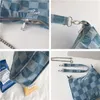 Kvällspåsar mbti denim Plaid blå bolso mujer vintage japansk stil säck en huvud femme mode kedjor kvinnor axelväska mjukt topphandtag