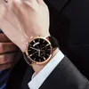 2022 uhren Männer Mode Sport Edelstahl Fall Leder Band Uhr Quarz Business Armbanduhr Reloj Hombre