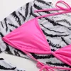 Damskie stroje kąpielowe zebra siatka z długim rękawem bikini bikini kobiety żeńskie kostium kąpielowy trzyczęściowe kantar Kąpiel Kąpiel Swimwomen's