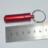 Boîte à pilules en aluminium extérieure porte-clés porte-pilule étui de stockage conteneur porte-clés boîtes à médicaments étanches avec porte-clés anneau DLH898