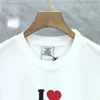 Casual Couple Fashion All-match VETEMENTS T-Shirts Heart Pattern Letter Printing Embroidery VTM Black White Top O-Neck Men Woman