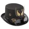 Bérets Vintage Black Steampunk Top Hat Gear Grews Punk Gothic Heatwear Holiday Party Decoration Halloween AccessoiresBerges