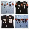 NCAA 75th Throwback Vintage Football 7 Boomer Esiason Jerseys Retro Stitched 78 Anthony Munoz Jersey College Black White