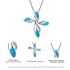 Pendant Necklaces Boho Female Big Cross Pendants Fashion White Blue Fire Opal Necklace Vintage Black Gold Wedding For WomenPendant