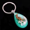 Keychains Novelty Fashion Shell Starfish Charm Keychain For Women Blue Seaworld Crystal Key Chains Men Trinket Jewelry Gift Enek22