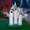 10ft lysande uppblåsbar spöke med inbyggda lysdioder utomhus Halloween-dekorationer för gårdsträdgård Lawn T220801