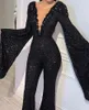 2022 Sequined Black Jumpsuits Formal Evening Dresses with Detachable Skirt Sweetheart Prom Dresses Long Party Wear Pants for Women6811439