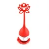 Lotus Shaped Tea Tools Strainer Silicone Handle Stainless Steel Tea Infuser for Loose Teas Leaf or Herbal