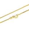 Collier de créateur 50 cm mince véritable plaqué or 24 carats chaîne de boîte mince femmes filles enfants 20 pouces 999 bijoux Kolye Collares Collier W220423