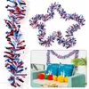 Party Decoration Hanging Swirl Decor Anniversary Celebration Bar Banner Color Ribbon Wreath Independence Day DecorParty