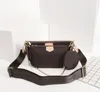 Bolsas femininas de luxo, bolsa marrom, código de data, bolsa de couro, ombro, mensageiro, bolsa transversal, conjunto de 3 peças, bolsas crossbody