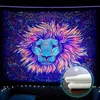 Ciel étoilé Lion tissu fluorescent décor à la maison fond tenture murale tapisserie lumineuse