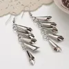 Dangle lustre mode classique Punk multi-niveaux creux papillon longues boucles d'oreilles en métal bijoux cadeau FemaleDangle