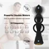 Double pénétration Anal Sex Toys pour couples Gode Pénis Anneaux Vagin Anal Plug Vibrateur Prostate Masseur Masturbateur Pour Hommes 220412