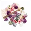 Decorative Flowers Wreaths Festive Party Supplies Home Garden 10Pcs Silk Carnation Head Christmas Decoration For Wedding Bride Brooch Arti