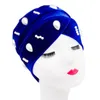 Gorro/gorros de calavera para mujer, turbante de terciopelo con cuentas de perlas, gorro de invierno, gorro africano, gorro musulmán islámico para el cuidado del cabello, gorros Davi22