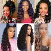 Deep Wave Crochet Hair 20 "Virka flätan Deep Twist Hair Premium Deep Wave Bulk Hair Synthetic Hair Extension 80g flätning Bulk LS03