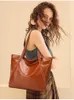 イブニングバッグソフトオイルハンドバッグ女性用ホーボーショルダートップハンドルデザイナー大容量女性バッグショッピングエブニング