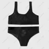 Costume da bagno donna a tre punti Costume estivo bikini a due pezzi Set con lettere Costumi da bagno sexy da spiaggia Costumi da bagno Abbigliamento di alta qualità 5A