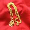 سلاسل طويلة مبالغ فيها 24 كيلو الذهب واسعة قلادة للرجال مجوهرات الذهب كبير قلادة بوذا الصينية التنين الطوطم قلادة للرجال Y1220