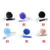 Contactless Bank Card Grabber Party Favor Long Nail Keychain DIY Keyring with Plush Ball