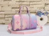 Never Uomo Donna Borsone da viaggio Designer Primavera IN THE CITY Sunrise Pastel Lage Tote Handbags 2 pezzi Set Borsa a tracolla Borsa a tracolla Weekend Lage