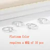 Zircon Inicial A Z Anillos de letras para mujeres Acero inoxidable Anillo de apertura ajustable Nombre Alfabeto Mujer Joyería de boda Regalo 220719