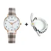 腕時計女性時計シンプルなビンテージの小さな時計レザーストラップカジュアルスポーツリストクロックドレス女性＃39; s reloj mujerwristwatches