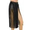 Поясные ремни Tiaobug Fashion Ladies Fauxe Leather Hippy Boho Fringe Tassel Юбка Женщины используют ремень хараджуку пояс панк -готические rave untbelts fi