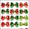 Christmas Baby Girls Clips 3Inch Grosgrain Ribbon Bows Childrens Xtmas Hair Accessories Drop Delivery 2021 Baby Kids Maternity Omx3V