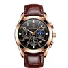 POEDAGAR 816 luxe étanche homme montre-bracelet lumineux en cuir horloge Relogio Masculino hommes poignet montre à Quartz