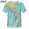 CJLM Unisex Trend Tshirts Map 3D Print T-shirt For Women/men Hiphop Punk T Shirt Round Neck Tee Shirts Pattern Custom 220619