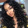 Front Lace Middle Part Wigs Bouncy Curly Spiral Curl Loose Wave