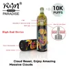 Original E Cigarette RM Paradise 10K Puffs Cloud Beast Disposable Vape Pen 17 ML F￶rfylld 5% CARTRIDGE POD ENHETSenhet Uppladdningsbar batterifl￶desfl￶de Kontroll￥ng RM Randm