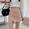 Black Short Women's summer Mini Skirt High-waisted A-line pink s Slim Sexy Bodycon School Women 220317