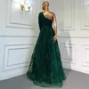 Party Dresses Serene Hill Green Luxury One Shoulder Evening Gowns 2022 Beaded Mermaid Elegant Overkirt for Women LA71607 Party