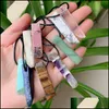 Pendant Necklaces Pendants Jewelry Irregar Quartz Pendum Natural Stone Necklace Amethyst Amazonite Citrine Dh0Kg