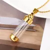 Bouteille de stockage en acier inoxydable 316L bouteilles de parfum médaillons d'huile de peau pendentifs urne de cendres collier tube de verre cylindre amoureux bijoux 2483