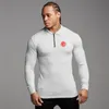 Men's Polos Brand Gyms Fashion Zipper Shirt Mens Muscle Workout Casual Sports Long Sleeve Sporting Fitness ShirtsMen's Men'sMen's