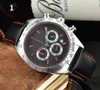 2022 Wysokiej jakości luksusowe męskie zegarki sześć igła Wszystkie pokrętła pracy z funkcją kalendarza Zegarek kwarcowy Moda Top Brand Wristwatches skórzany pasek