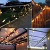 Led Globe Solar Fairy String Light Christmas Garland Street Wedding Bulb Eu Us Plug Lamp Outdoor For Party Holiday Garden patio J220531