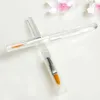 Lip Makeup Brush With Lid Transparent Small Size Lip Brush Yellow Fiber Wool Brush For Professional Lip Beauty