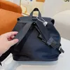 Unisex Nylon Backpack Leather Shoulder Bag Large Capacity Outdoor Sports Bags Plain Letter Trvaling Backpacks Letter Zipper Interior Compartment