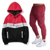 Tracce con cappuccio maschile con cappuccio per marchi di moda stampa autunno e pantaloni con cappuccio casual invernali da uomo adatto sport a due pezzi da uomo sportivo