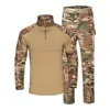 Roupas de combate tático Camuflagem camisa uniforme Camisa de camisa Jungle Hunting Woodland Shooting Gear Dress NO05-026