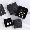 Boîte de bijoux enveloppe-cadeau étoile argent pour boucles d'oreilles Collier d'anneau Bracelet Black Bag Carton avec rubannift en or bleu
