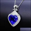 Pendant Necklaces Heart Of Ocean Blue Love Forever Necklace For Women Wedding Party Jewelry Crystals Vipjewel Drop Delivery 2 Vipjewel Dhupb