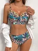 Bikini sexy Costume da bagno femminile Costumi da bagno donna Perizoma Bikini push up Set Costumi da bagno a vita alta Costume da bagno arruffato